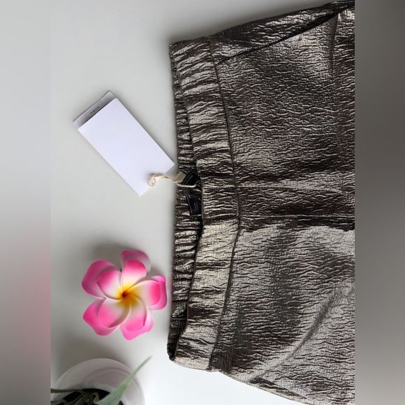ZARA Shiny Gold/Silver Pants - Picture 3 of 10